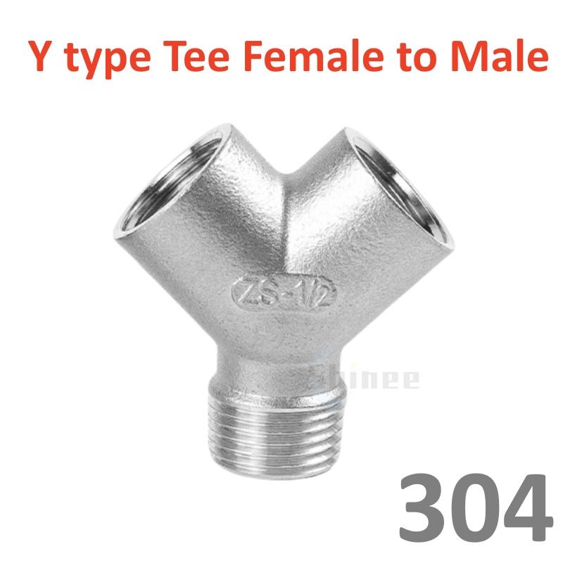 BSP Male+Female Threaded 3 4 5 Way Tee Y X Pipe Fitting 1/4" 3/8” 1/2" 3/4" 1" 2" Threaded SS304 Stainless Steel Multifunction