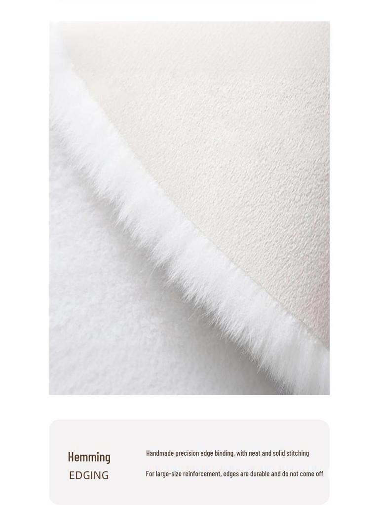 Faux Rabbit Fur Cloud Rug - Cozy Winter Floor Mat for Bedroom, Living Room, and Bay Window Areas.