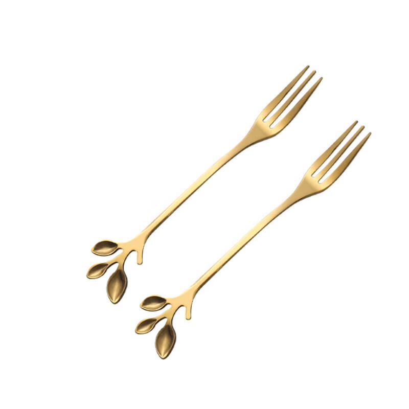 Golden Leaf Fruit Forks (2-pack)