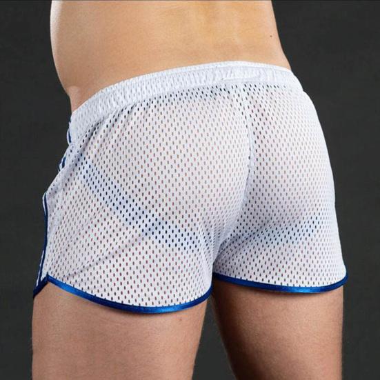 Breathable Short Pants Drawstring Design Polyester Quick Drying Adjustable Men Summer Mesh Pants for Daily Wear