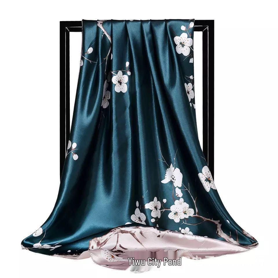 New Women's Silk Scarf – Thousand Miles of Rivers and Mountains Painting, Chinese Style Shawl, Perfect Gift for Mother's Day.