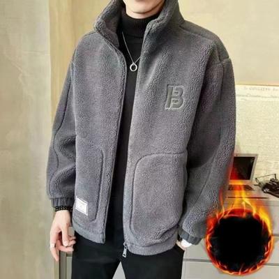 Men's Fleece-Lined and Thickened Cotton Coat Fall Winter Trendy Overcoat Loose Fitting Hooded Warm Weather Jacket