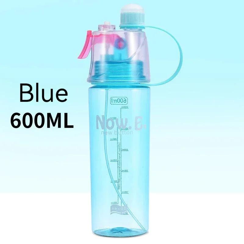 600ml New Creative Spray Water Bottle Portable Atomizing Bottles Outdoor Sports Gym Drinking Drinkware Bottles  Water Gourds