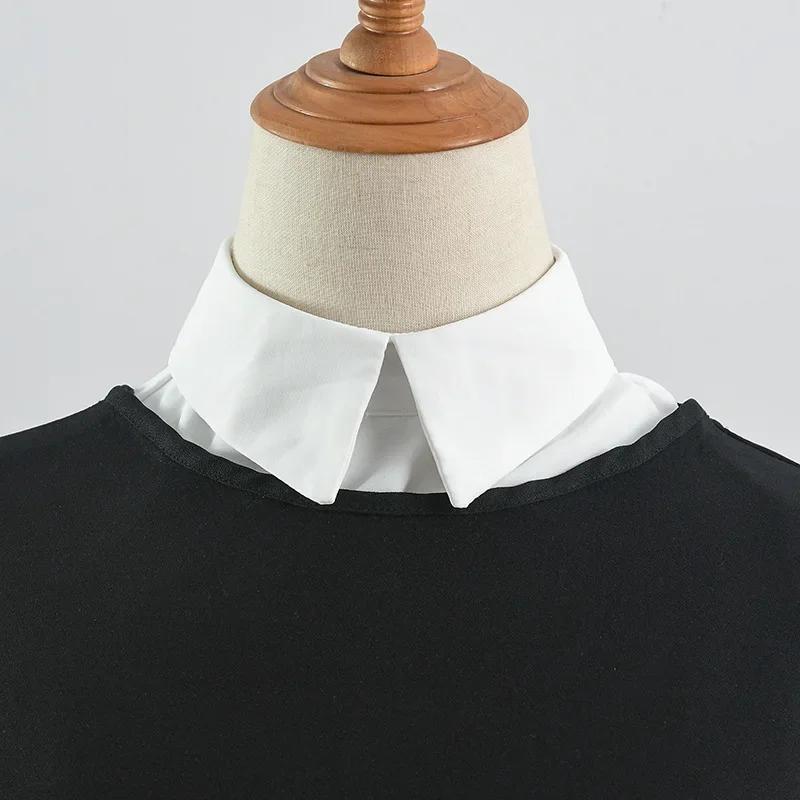 Ladies Shirt Detachable Collar for Womens Suit Lapel Shirt Fake Collar Fashion Solid Color White False Blouse Neckwear Tie
