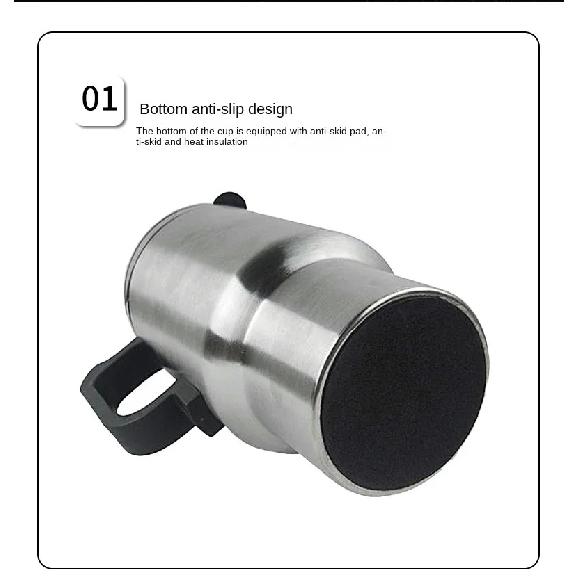 12V 500ML auto ceainic electric auto încălzire ceașcă termos din oțel inoxidabil încălzire sticlă de apă auto ceainic termos pentru apă ceai lapte
