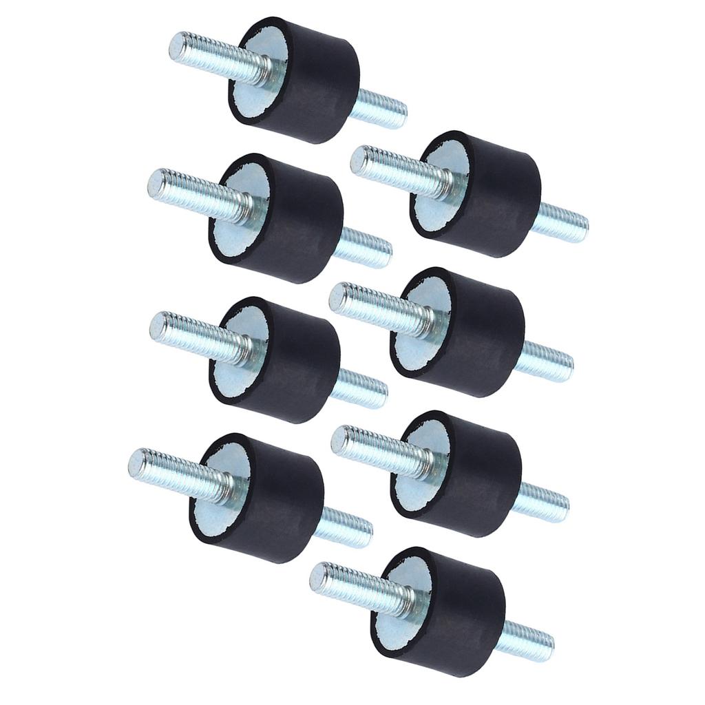 8 Stück Gummi-Isolatorhalterungen Antivibrationsbolzen Doppelseitige Schraube M6 20x15