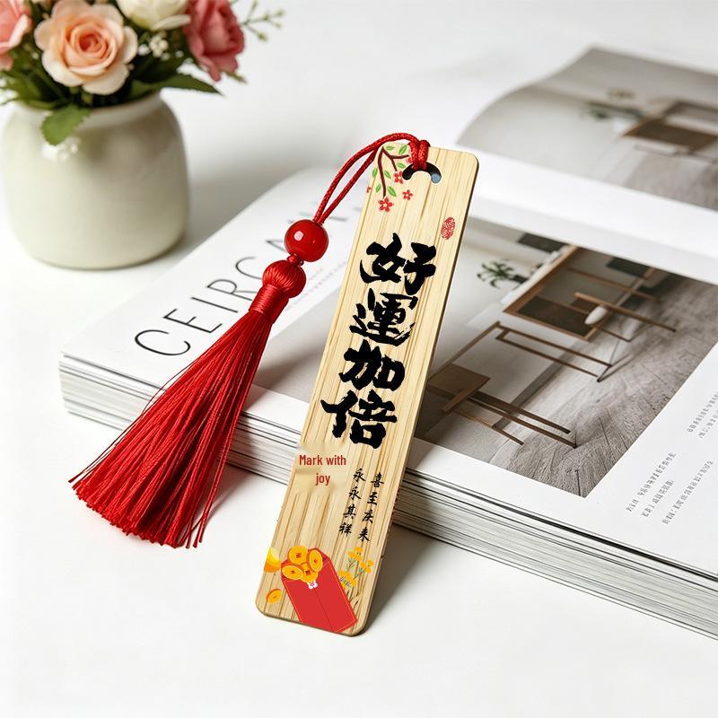 Traditional Nan Bamboo Bookmark with Ice Silk Tassel – A Cultural Blessing Gift for Graduates