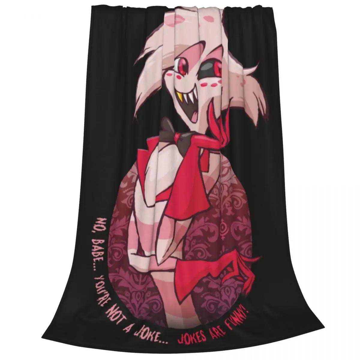 

Angel Dust Joke Flannel Blanket Hazbin Hotels Awesome Throw Blanket for Bed Sofa Couch Quilt 80x120cm