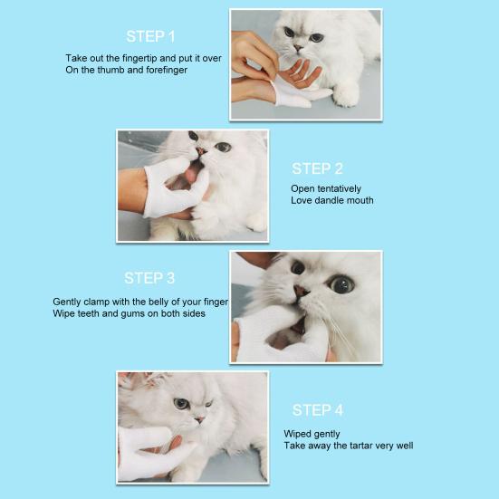 Hundezahnbürste Zahnpflege Weiche Baumwolle Zwei-Finger-Zahnbürste Katze Hund Oral Zähne