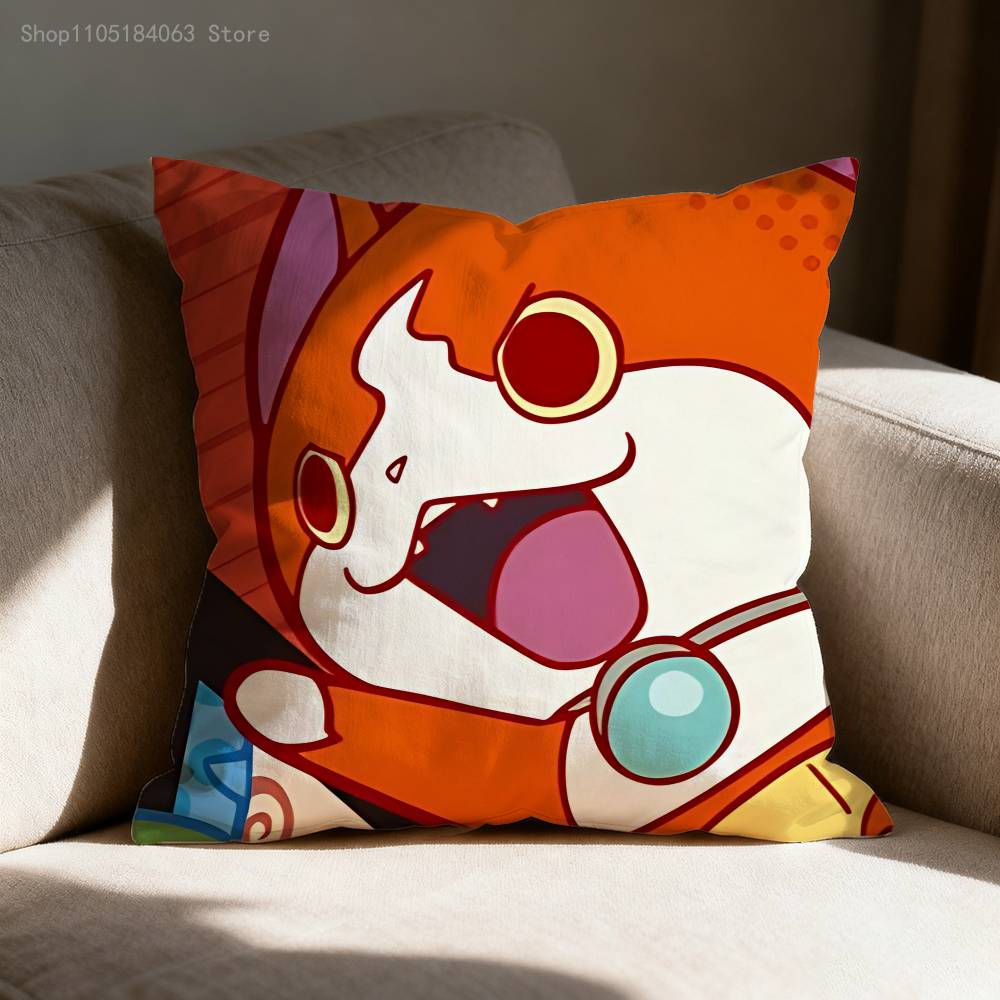 J-Jibanyan Pillow Case For Sofa Decor Car Office Room Printing Cushion Cover Decorations and Protector