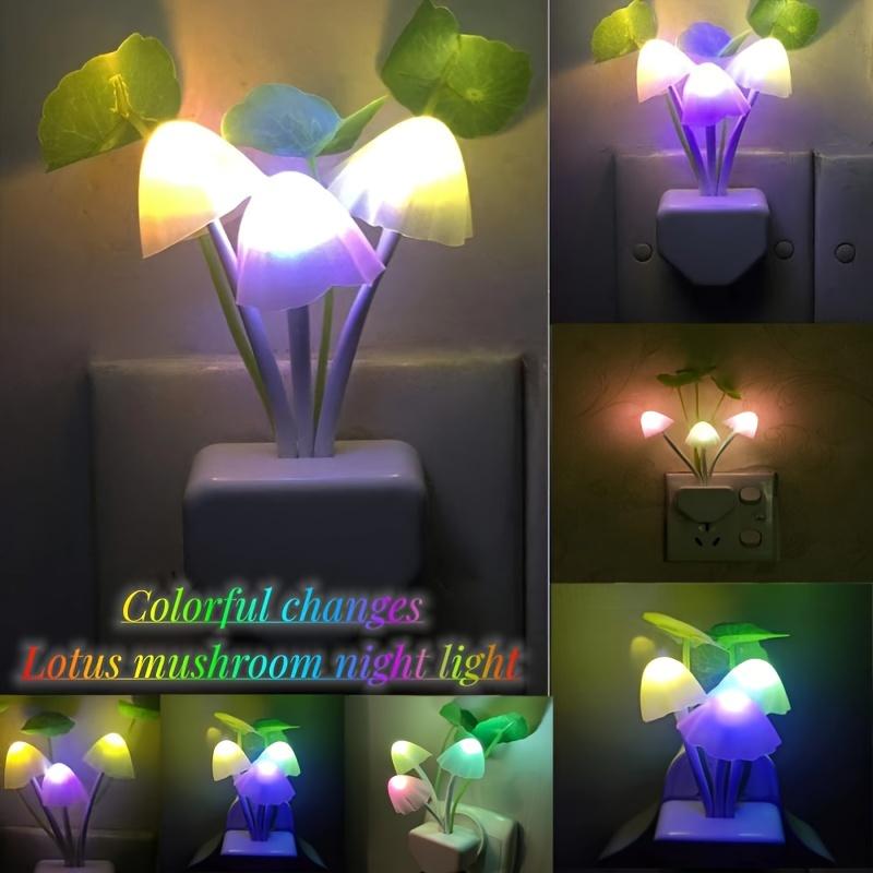 2pc Intelligent Light Control LED Mushroom Night Light, Energy-saving Night Light, Wall Light Room Home Decor Bedroom Decor Halloween, Christmas Gift