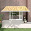 VidaXL Retractable Awning Yellow and White 4x3 M Fabric and Aluminium 3154533