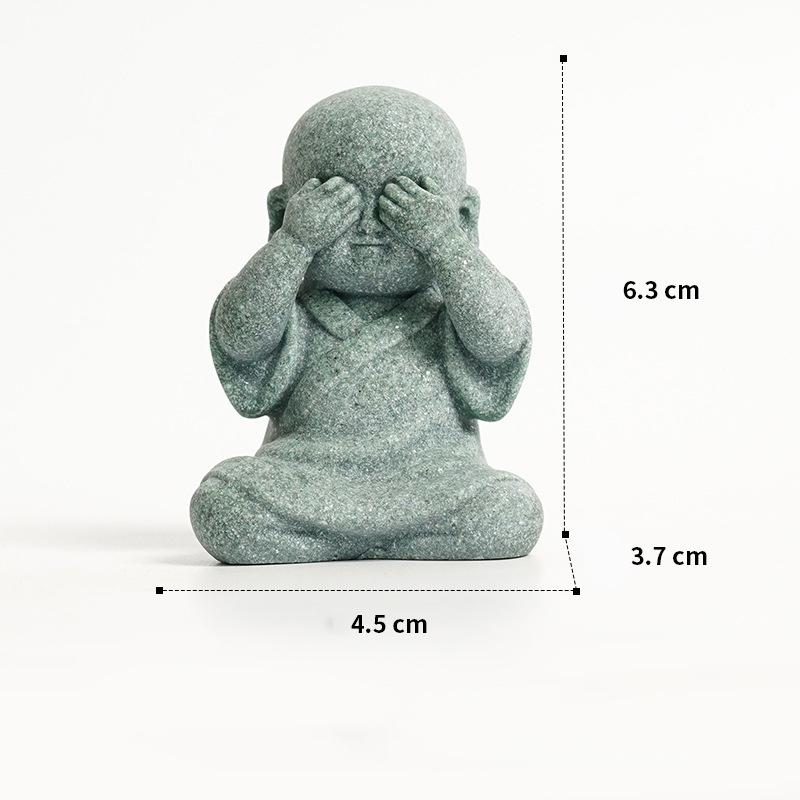 Sandstone Little Monk sculptures and figurines  Cute Home Room Office car Table decoration and accessories High quality gifts