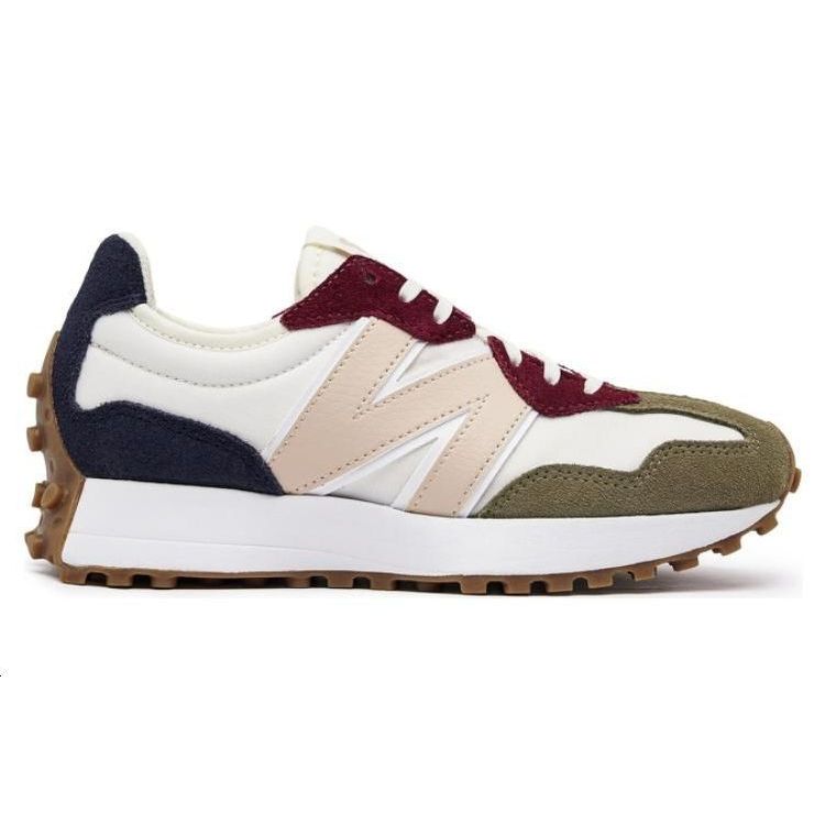 New Balance Nb 327 Color Block Splicing Fabric Leather Low Top Casual Running Shoes Women sneaker White Green Red WS327CK1
