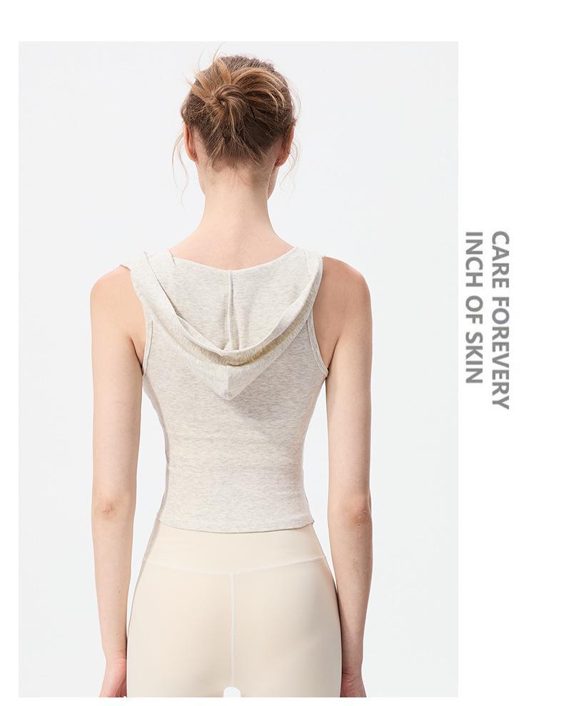 Women's Quick-Dry Hooded Vest: Sleeveless Casual Sports Top for Running & Fitness