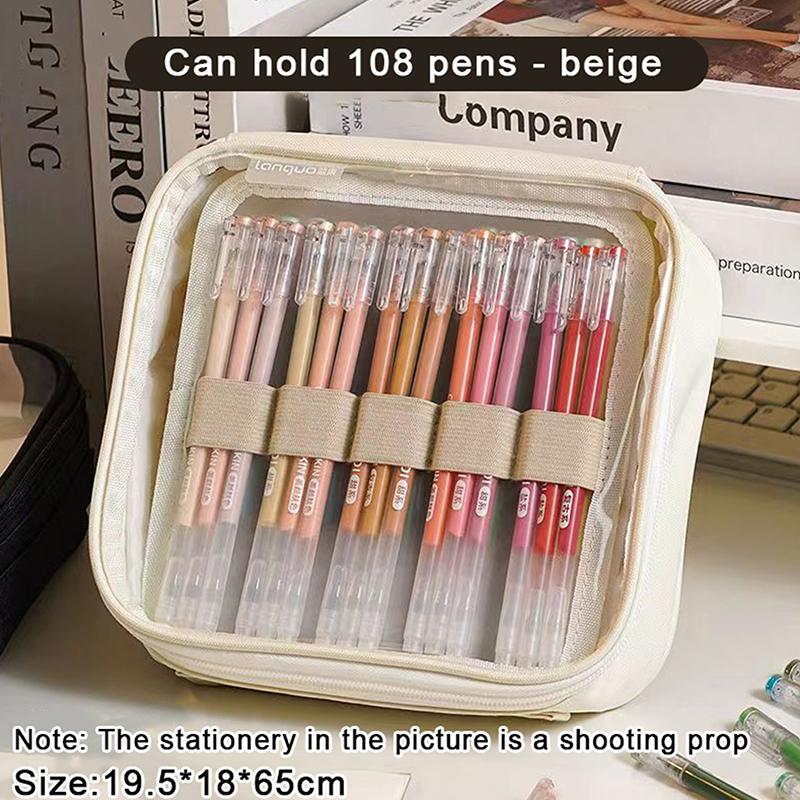 

Цветной чехол для ручек, сумка для хранения ручек большой емкости, вмещает 36/108 гелевых ручек, портативная сумка для канцелярских принадлежностей
