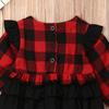 Neu Infant Kinder Baby Mädchen Plaid Kleidung Weihnachts Romper Overall