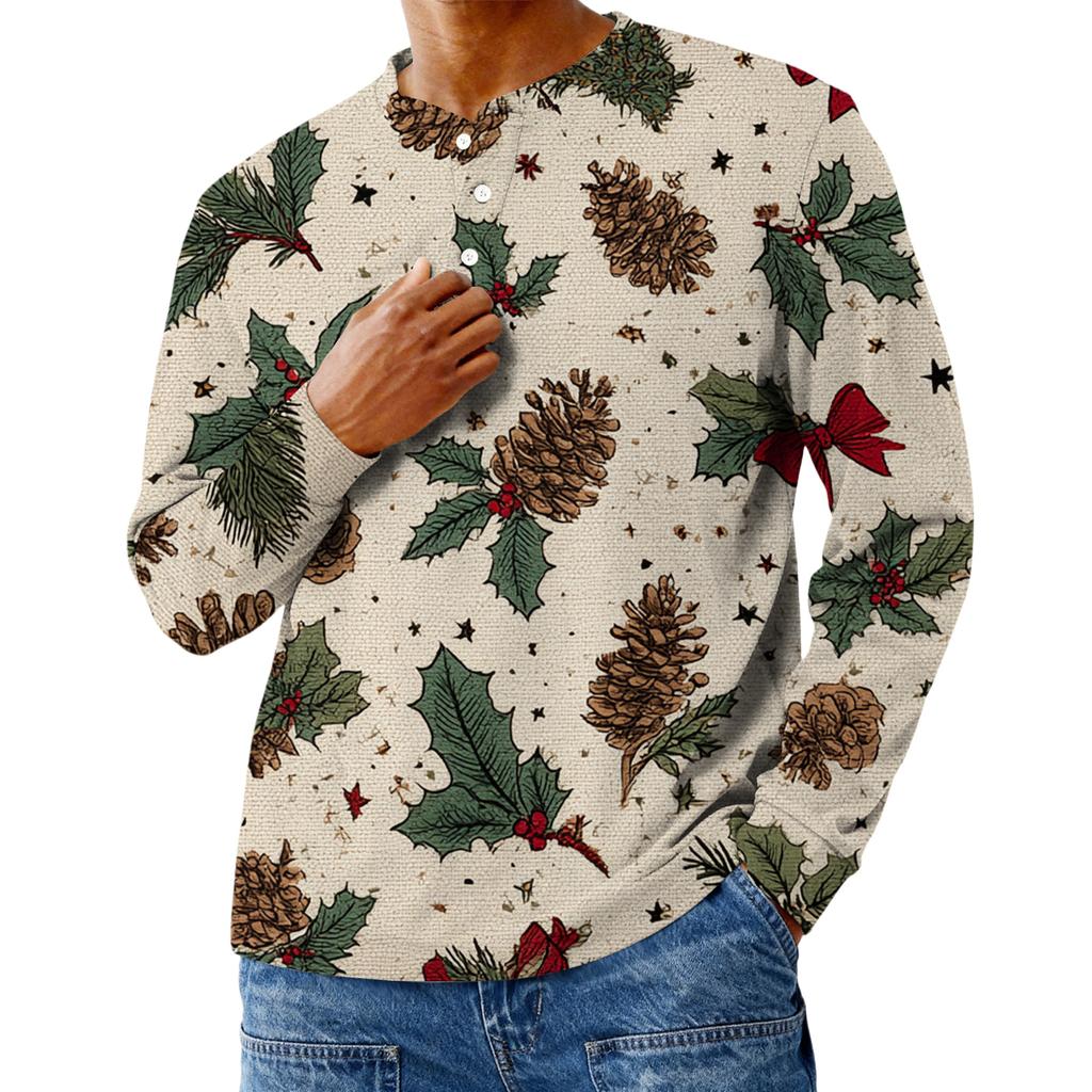 Men's Casual Oversized Button-Down Shirt With Long Sleeves