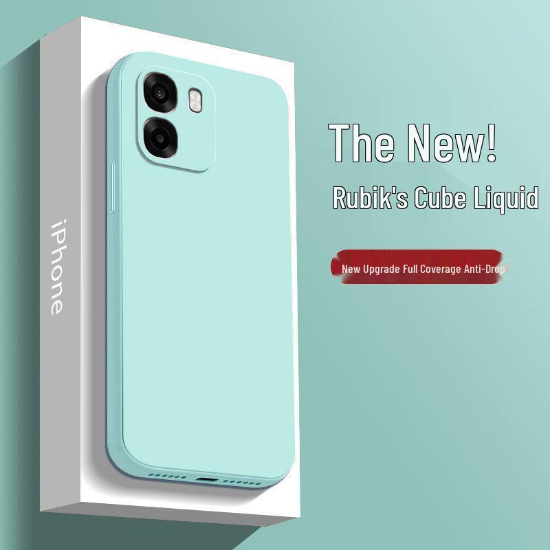 OPPO A6S Pure Color Liquid Silicone Case: Drop-Proof, Fully Enclosed, Straight Edge, Soft Phone Case
