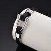 Stylish Leather Bracelet for Men Boys,Black Double Layers Leather Rope Bracelets,Trendy Jewelry Gifts to Dad Husband