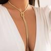 New Fashionable Snake Bone Chain Knotted Long Necklace Personalized Chain Tassel Collarbone Chain