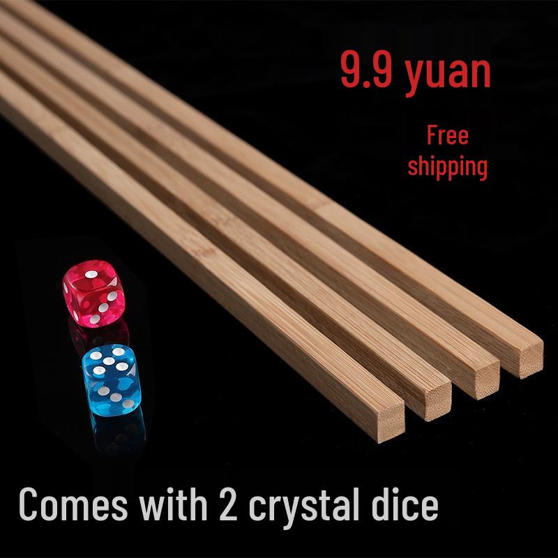 Solid Wood Mahjong Ruler and Card Arranger - Mini Taiwan Mahjong Stick and Nan Bamboo Ruler Set