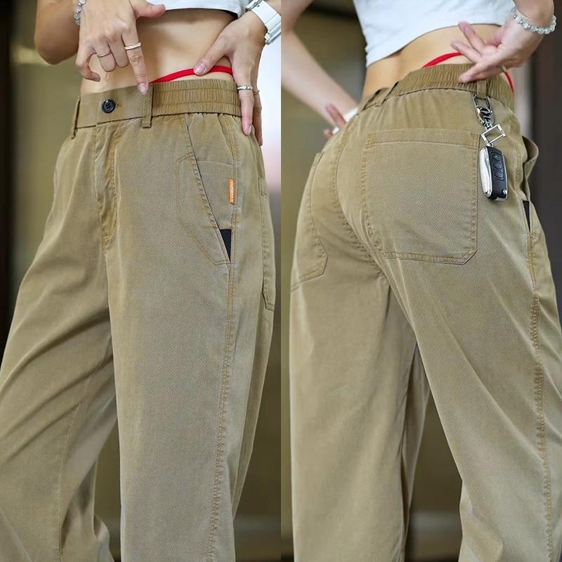 Casual Pants Men's Summer Ice Silk Mopping Straight-leg Pants Men's Fashion Loose Breathable Wide-leg Pants