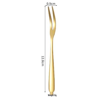 ZISIZ 304 Stainless Steel Gold Fruit Forks