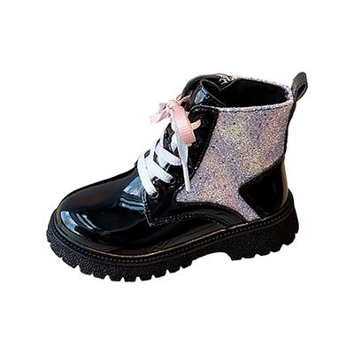 Children's Boots Boys Girls Single Boots Solid Color England Style Children Boy Girls Shoes Kids Fashion Shiny Small Short Boots