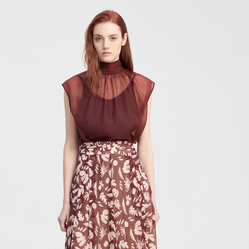 ELLASSAY Women s Sleeveless Pleated Blouse EWE343C01300 S