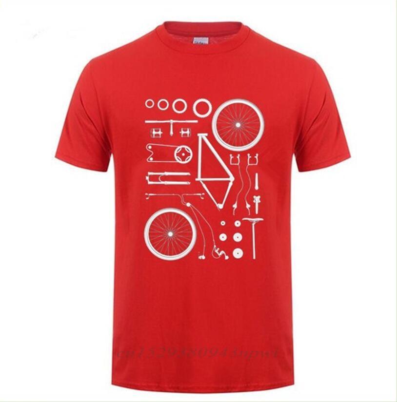 2024 Funny Tshirt Print bicycle MTB T shirts Mountain biker exploded into parts Tee shirt Group Team Clothing tshirt men