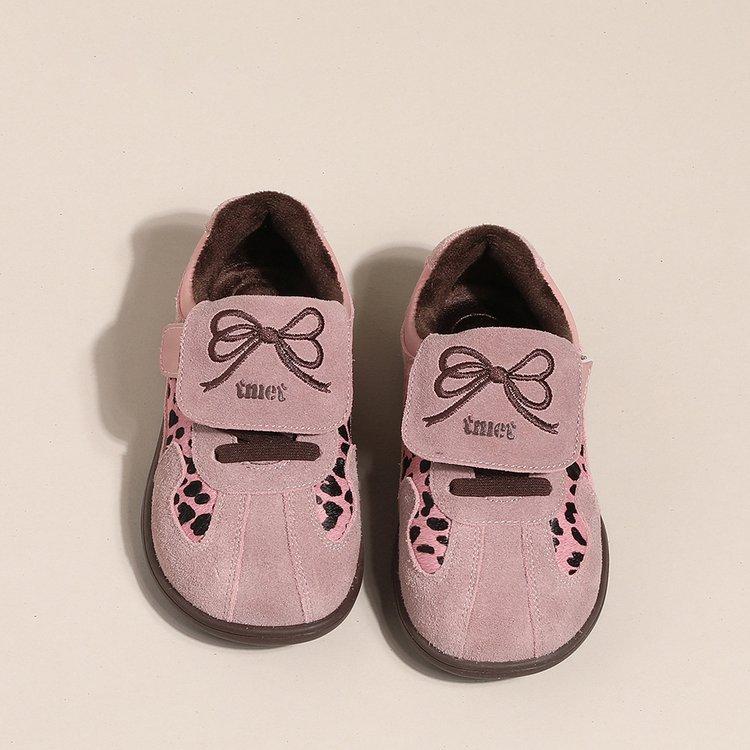 Girls' Shoes Spring and Autumn 2025 New Korean Children's Sports Shoes 6-12 Years Old Little Girl Leopard Print Board Shoes German Training Shoes
