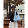 Polyester Knit Shoulder Bag for Women Diamond Hollow Out Woven Tote Purse Soft Handbag Casual Daily Commute Bag KTB