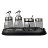 Yingbai Modern Glass 4-Pc Condiment Set with 3-Tier Rack