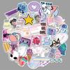 50 Purple Cartoon Graffiti Stickers for Suitcase, Water Bottle, Skateboard, Refrigerator - Waterproof and Mixable Decals