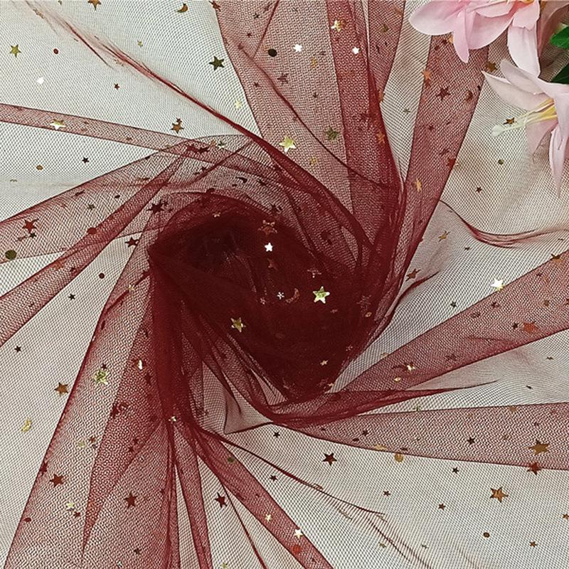 Țesătură Tulle Pre-Tăiată cu Lună Stelată pentru Buchete, Fuste de Masă și Rochii de Păpuși