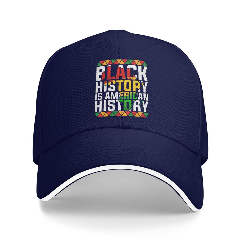 Spring Black History Is American History Patriotic African American Baseball Cap Tennis Skate Fashion Print Sun Trucker Hat
