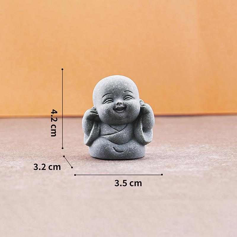 1/4Pcs Home Decor Cute Stone Little Monk Statues With Serene Zen Vibes Ornament For Meditation Space Desk Meaningful Gifts