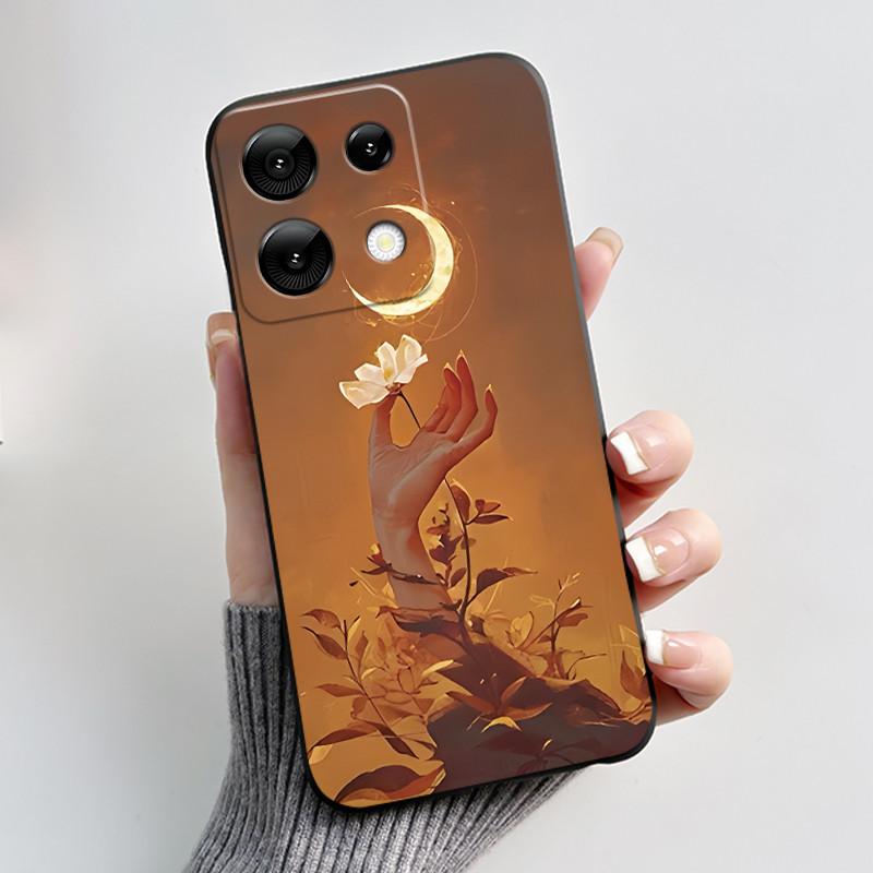 Anti-scratch Phone Case For Umidigi G9 5G Soft Silicone Black Casing Unique Design Happy Milk Tea Rabbit Pattern Candy Shell