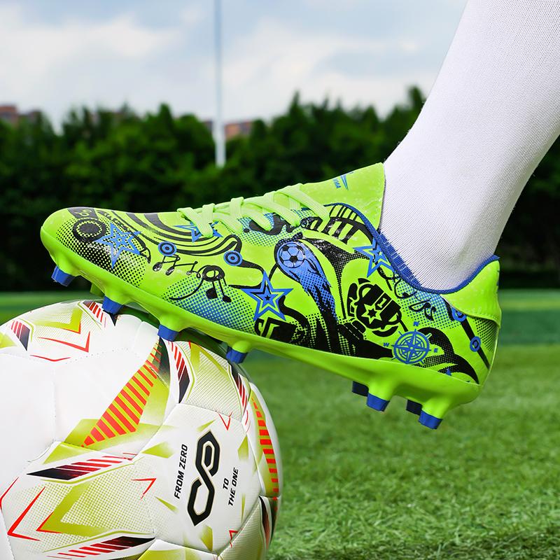 31-44 Boys Leather  Football Boots Men's Professional Artificial Turf Training Football Boots for Girls