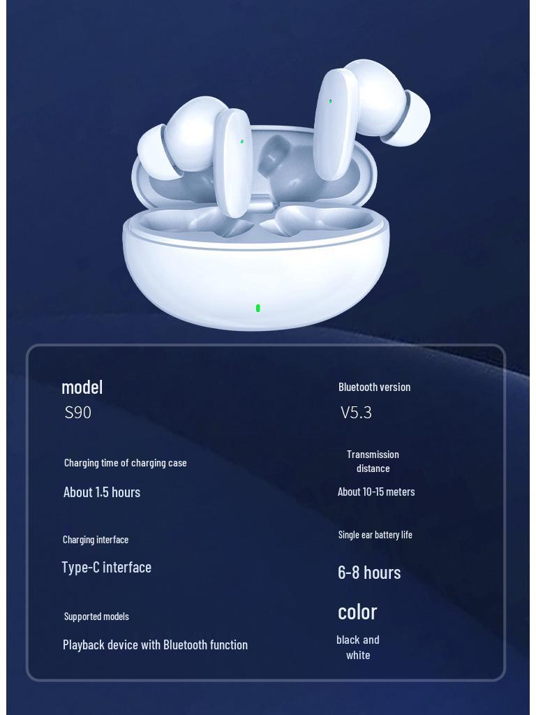 Premium Noise-Cancelling Bluetooth Earphones with Long Battery Life, Compatible with Android, Xiaomi, Apple