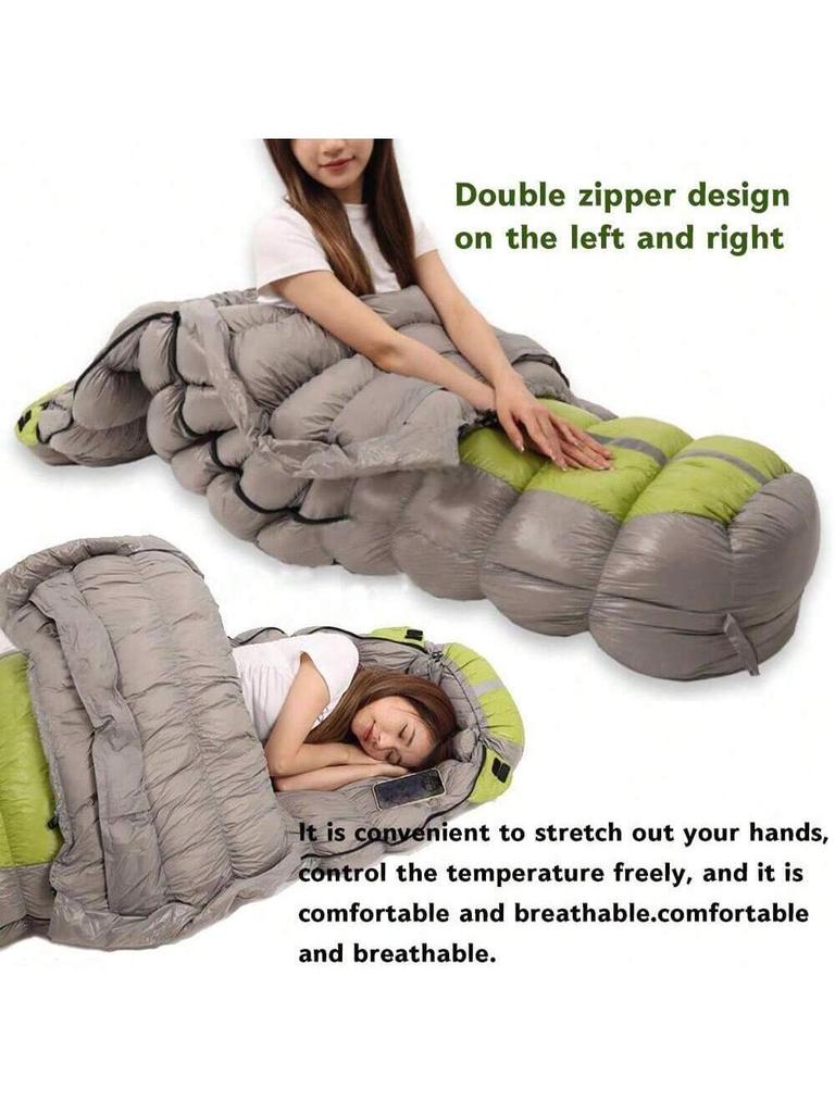Outdoor camping, mummy sleeping bag, 95% goose down 1000g filling, high elasticity, ultra-light and warm, down sleeping bag