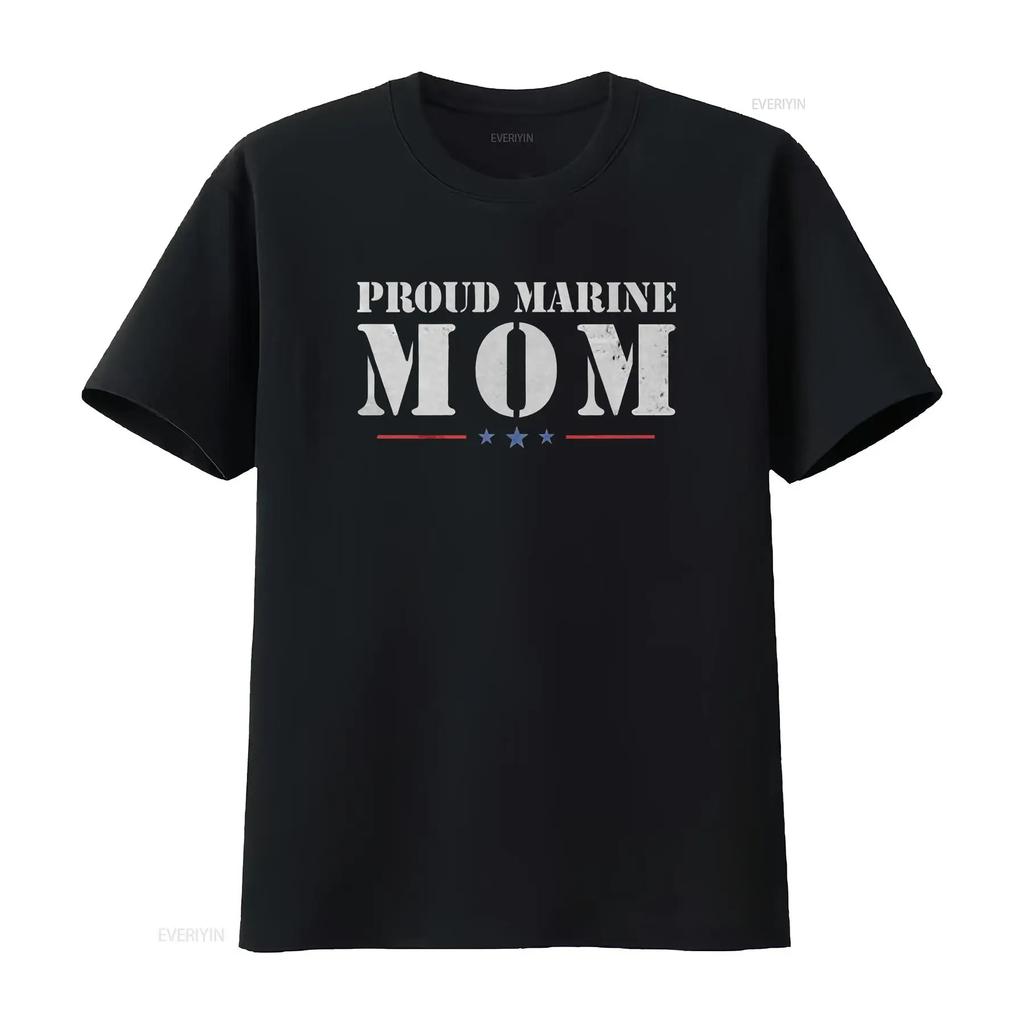 Proud Marine Mom Funny T Shirt vintage Washed homme Slightly Unisex Casual Stretched graphic Comfortable Versatile