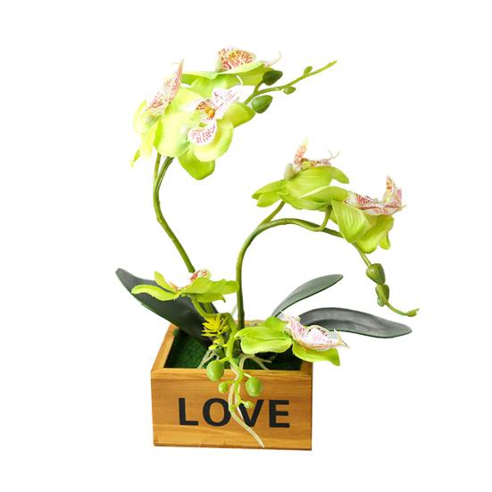 Artificial Flower Butterfly Orchid Pot Bonsai Garden DIY Party Desktop Decor