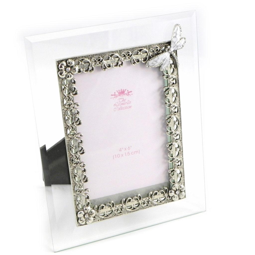 Les Trésors De Lily [H5602] - White 'Silk Dragonfly' Photo Frame