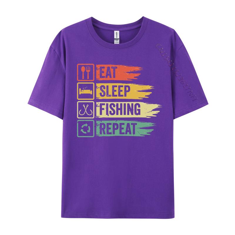 Rife Men T Shirt Eat Sleep Fish Repeat Tshirt Tops Shirt All Cotton Leisure T Shirt Street Wear T Shirt