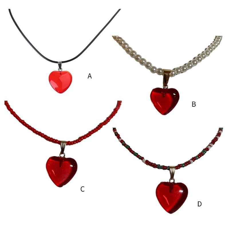Pendant Choker Beads Necklace Heart Pendant Choker Suitable for Fashionable Look