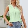 GMXIA Damenmode, lässig, Sommer, einfarbig, bedruckt, Weste, Löcher, ausgehöhlt, ärmellos, V-Ausschnitt, lose Blusen und Hemden