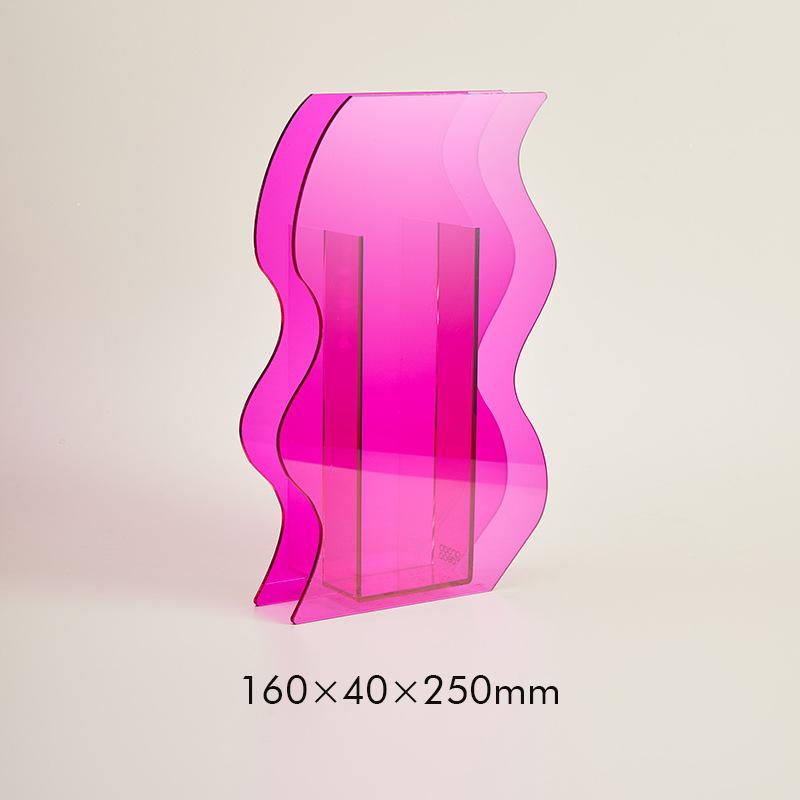 Ins-Stil Acrylvase Kreative Kunst Wellige Blume Hydroponische Blumenanordnung Tischdekoration Transparente Vase