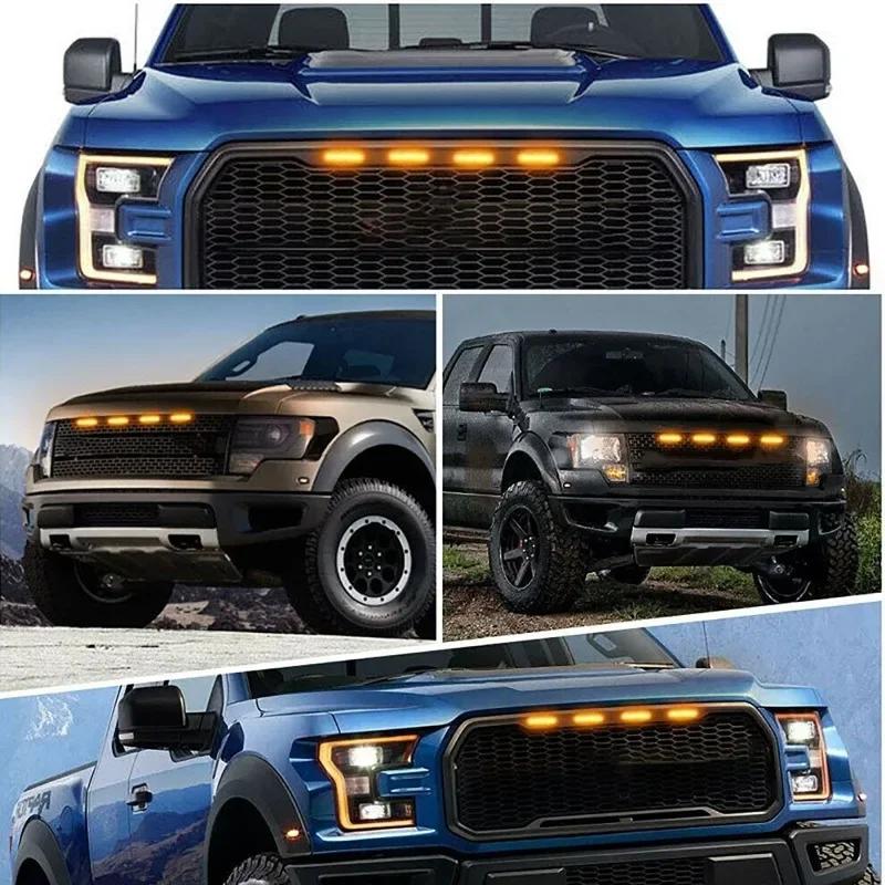 Universal Front Grille LED Driving Light DRL with Harness Amber White for Ford Toyota Truck SUV Pickup Off Road Decoration Light